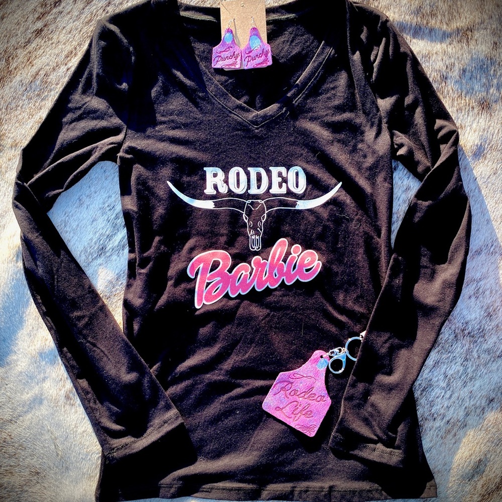 Black Rodeo Barbie Long Sleeve Shirt